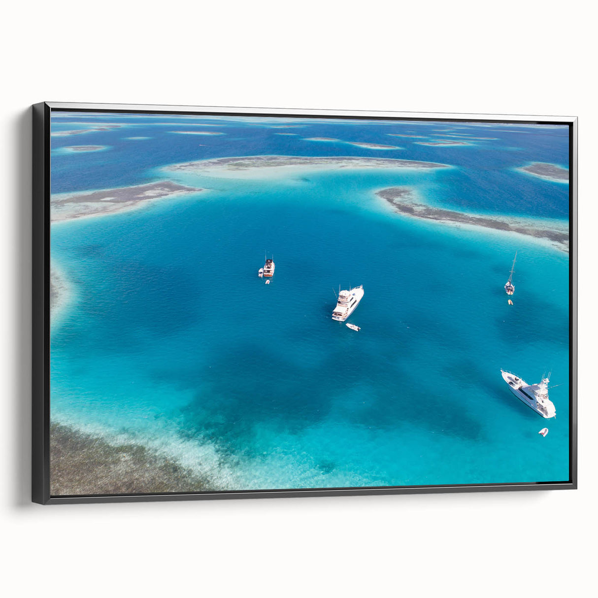 Black and white framed canvas of a Venezuelan landscape, ideal for bedroom wall decor.