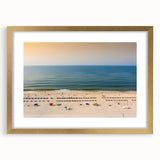 Extra large abstract art print of textured Alabama scenery in muted earth tones, framed in gold, ideal for living room decor.