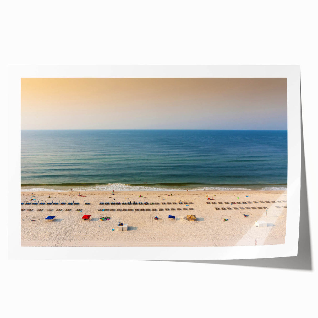 Alabama scenery with vibrant green and soft blue tones on a rolled canvas, suitable for dining room or bathroom wall art.