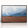 Large abstract wall art depicting Denali, Alaska, in muted earth tones on a framed acrylic.