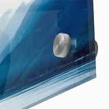 Large abstract wall art featuring a serene Alaskan landscape in muted earth tones on acrylic glass.