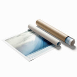 Extra large rolled print of a serene Alaskan landscape with muted green and blue tones, ideal for classy bathroom wall art.