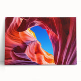 Black and white photograph of Antelope Canyon on stretched canvas, ideal for kitchen wall art or bedroom ambiance.