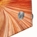 Large abstract acrylic print of Arizona's Coyote Buttes in earthy tones, ideal for dining room art.