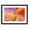 Textured abstract art print of Arizona’s Coyote Buttes in vibrant colors on a large framed canvas.