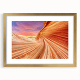 Extra large wall art featuring an abstract depiction of Arizona's Coyote Buttes in textured hues of orange and brown.