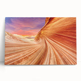Black and white photo of Arizona's Coyote Buttes on stretched canvas, ideal for kitchen wall art.