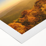 Art deco poster of Arkansas scenery in muted green and blue tones on rolled canvas, suitable for dining room wall art.