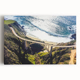 Black and white photograph of Big Sur coastline on large stretched canvas, suitable for kitchen art.