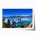Extra large rolled print of Lake Tahoe with vibrant blue and green tones, ideal for art wall dining room.