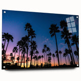 Acrylic print of a San Diego skyline in muted blue and gray tones, suitable for bedroom or dining room decor.