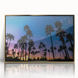 Large art print featuring San Diego skyline in gold and blue tones on framed acrylic, ideal for modern art wall decor.