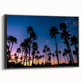 Landscape art painting of San Diego on a framed canvas, featuring colorful art with black edges, ideal for office decor.