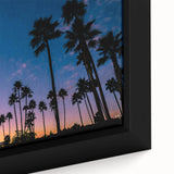 Extra large framed canvas featuring a textured depiction of the San Diego skyline in black with colorful art accents.
