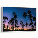 Framed canvas depicting a vintage-style San Diego landscape in muted black and white tones, ideal for bedroom wall art.