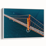 Vintage poster art of San Francisco skyline in colorful hues on a large framed canvas, suitable for living room decor.