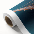 Art deco poster of San Francisco skyline in pastel shades on rolled canvas, ideal for nursery wall art.