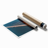 Extra large rolled print featuring a floral San Francisco skyline in pastel shades, ideal for classy bathroom wall art.