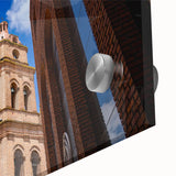 Large abstract wall art of Santa Cruz in muted earth tones on acrylic glass, ideal for dining room ambiance.