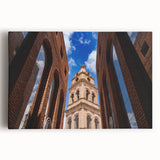 Black and white photo of Santa Cruz on stretched canvas, suitable as large kitchen wall art.