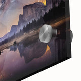 Large abstract depiction of Yosemite in muted earth tones on acrylic glass.