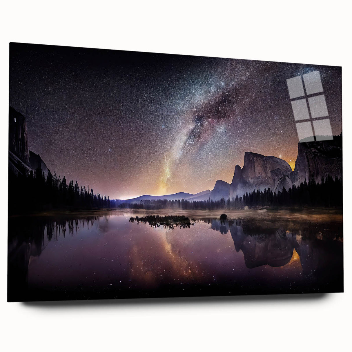 Acrylic print of Yosemite scenery in muted earth tones, ideal for bedroom or dining room art.