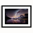 Extra large framed abstract art print of Yosemite in vibrant colors on textured canvas, ideal for living room decor.