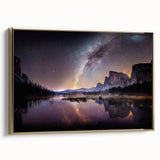 Framed canvas of Yosemite landscape in muted earth tones, ideal for bedroom wall art.