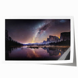 Yosemite Valley scenery on rolled print, showcasing muted earth tones, ideal for art wall dining room.