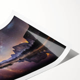 Extra large rolled print featuring line art flowers in muted earth tones, ideal for large living room wall art.