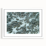 Abstract art print of Vail, Colorado landscape in muted earth tones on a framed white mat, ideal for dining room decor.