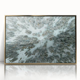 Framed acrylic print of Vail, Colorado landscape in muted earth tones, suitable for modern art wall decor.