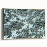 Framed canvas of Vail, Colorado landscape with muted gold and black tones, ideal for bedroom wall art.