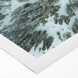 Art deco poster of Vail, Colorado on rolled canvas featuring earthy green and brown tones, ideal for dining room wall art.