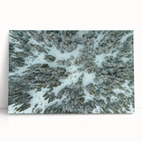 Black and white image of Vail, Colorado on a large stretched canvas, ideal for kitchen wall art or bedroom decor.