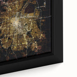Black wall art depicting a close-up of textured Denver scenery in vibrant colors on framed canvas.
