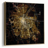 Framed canvas of Denver landscape in silver and gold tones, ideal for bedroom wall art.