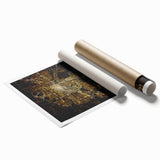 Extra large rolled print of Denver scenery with muted earth tones, ideal for classy bathroom wall art.