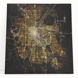 Black and white photo of Denver skyline on large stretched canvas, suitable as kitchen wall art.