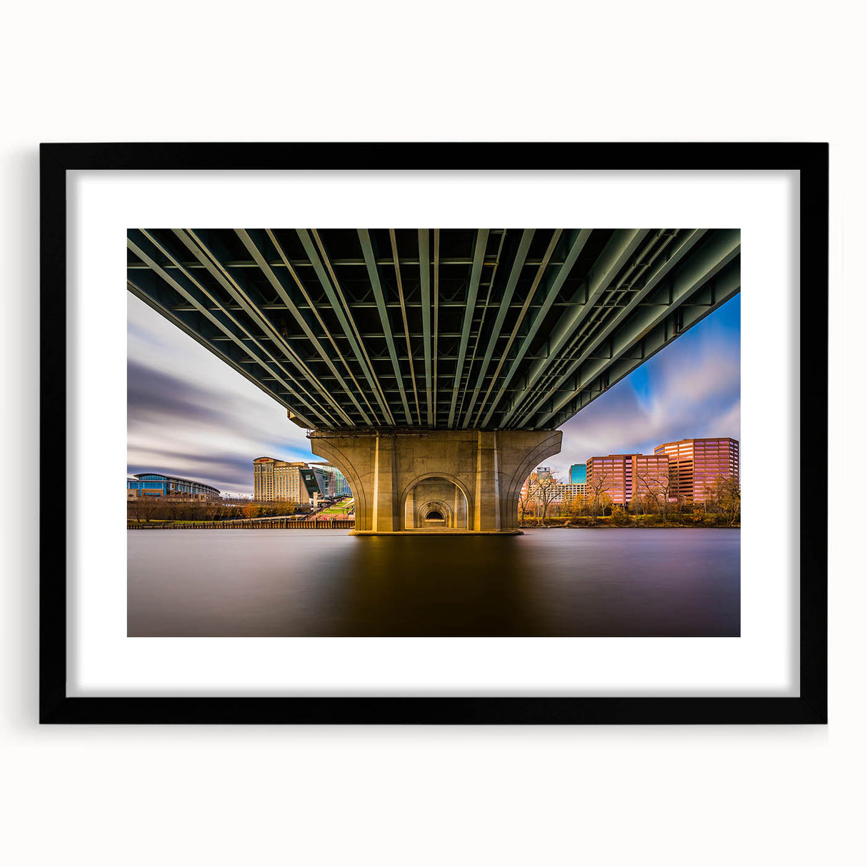 Abstract art print featuring vibrant, colorful textures of Connecticut scenery on a large framed canvas.