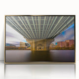 Large art print of a Connecticut landscape in muted earth tones on framed acrylic, ideal for modern nursery wall art.