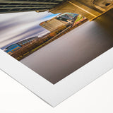 Art deco poster of Connecticut scenery in muted green and blue tones, printed on rolled canvas.