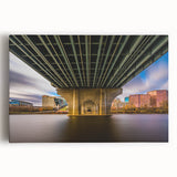 Black and white stretched canvas depicting the Connecticut scenery, ideal for kitchen wall art.