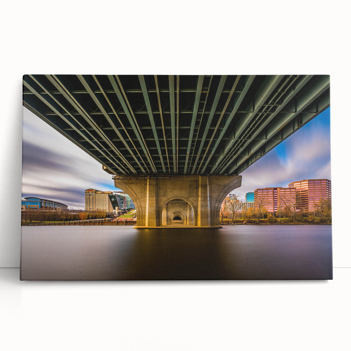 Black and white photograph of a Connecticut landscape on stretched canvas, ideal for kitchen wall art.