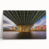 Black and white photograph of a Connecticut landscape on stretched canvas, ideal for kitchen wall art.