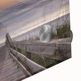 Large abstract wall art featuring Daytona scenery in muted blue and green acrylic glass, ideal for dining room ambiance.