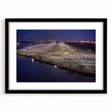 Abstract art print featuring textured, colorful swirls on an extra large canvas, framed in black.