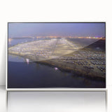 Art deco poster of Delaware scenery in muted colors on a framed acrylic, ideal for modern nursery wall art.