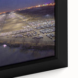 Extra large framed canvas of a textured Delaware scenery in black with colorful art accents, ideal for living room decor.