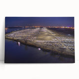 Black and white panoramic view of Delaware landscape on stretched canvas.